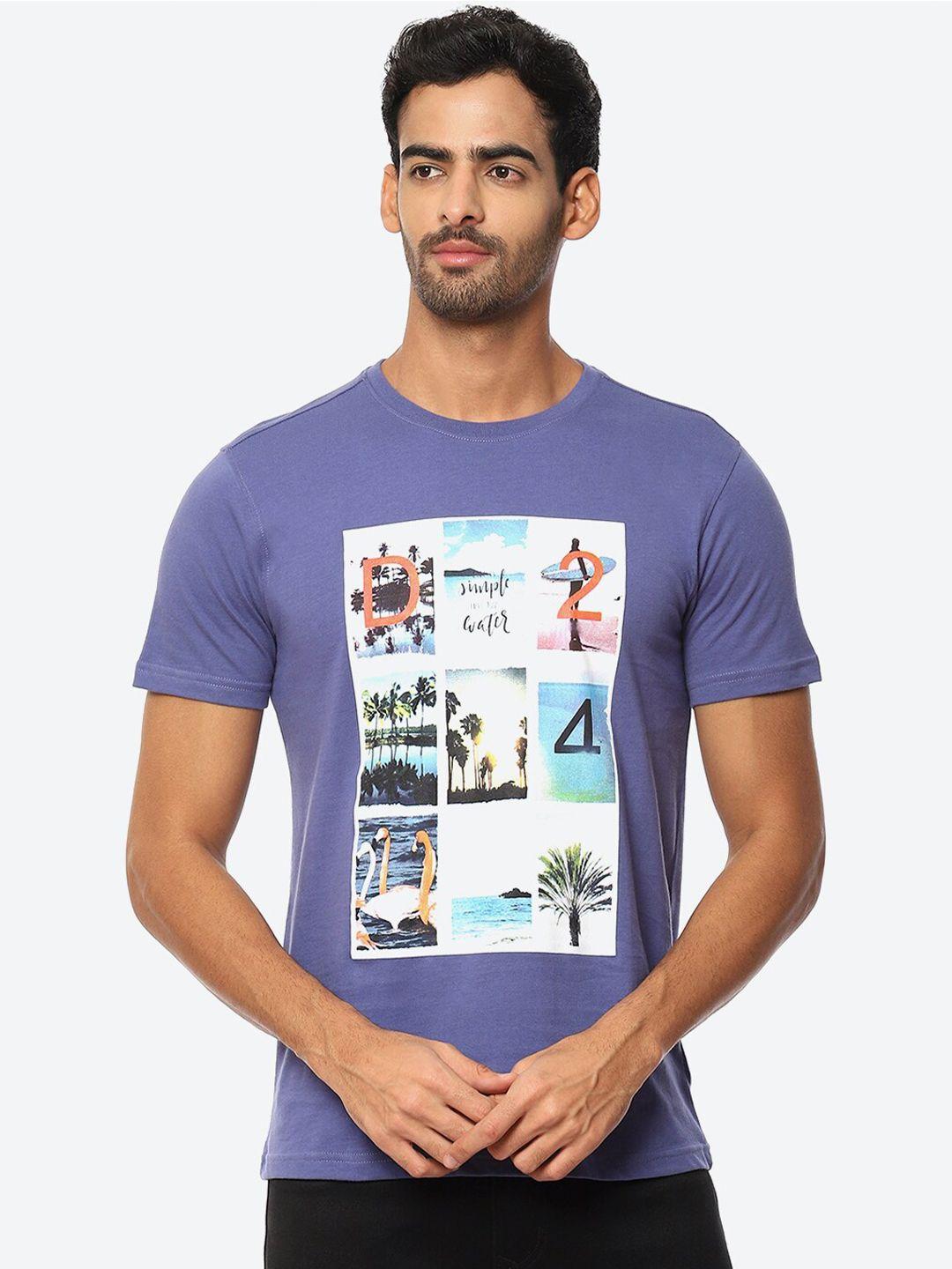 2bme people and places printed tropical cotton slim fit t-shirt