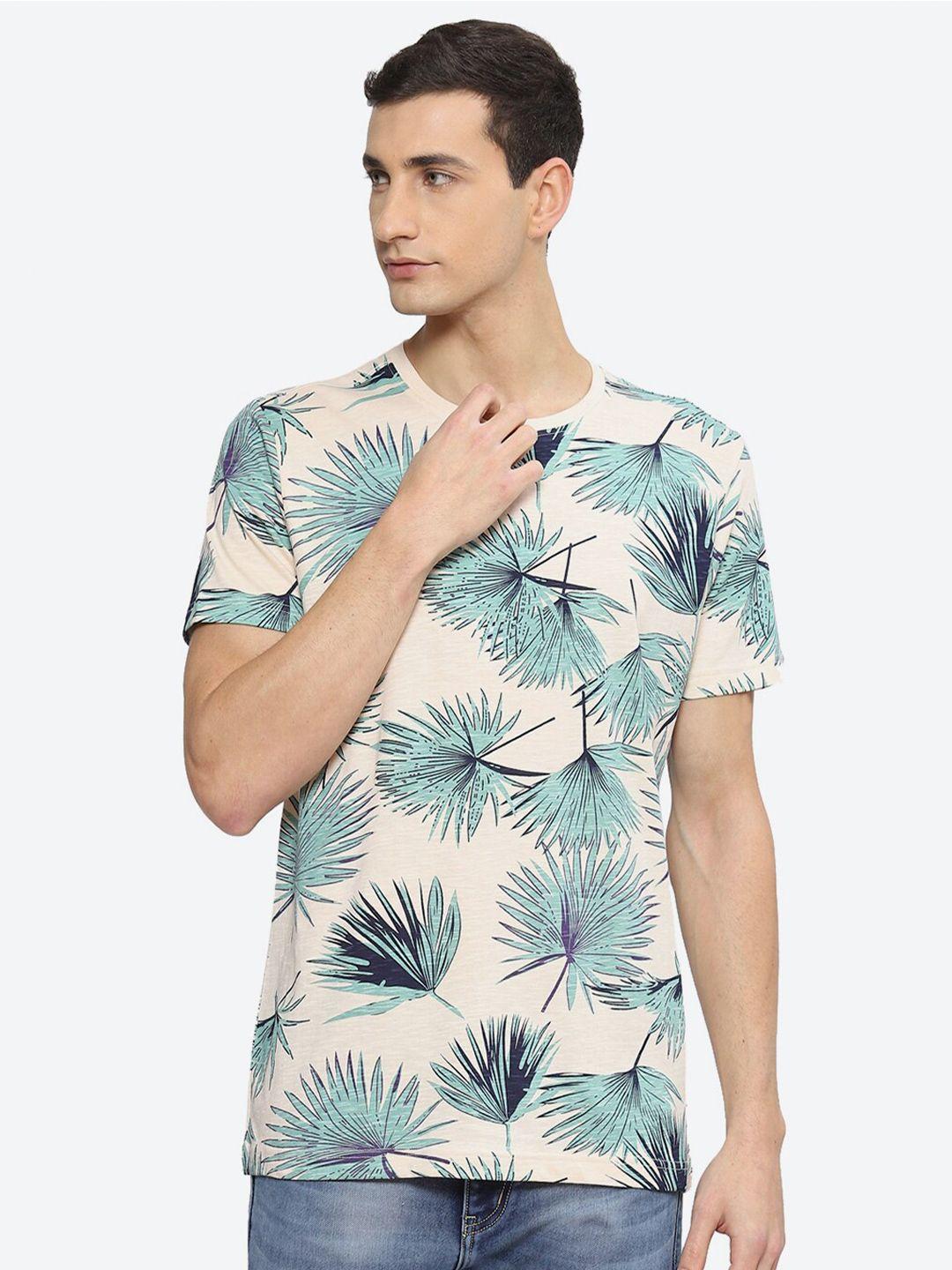 2bme tropical printed round neck short sleeves pure cotton t-shirt