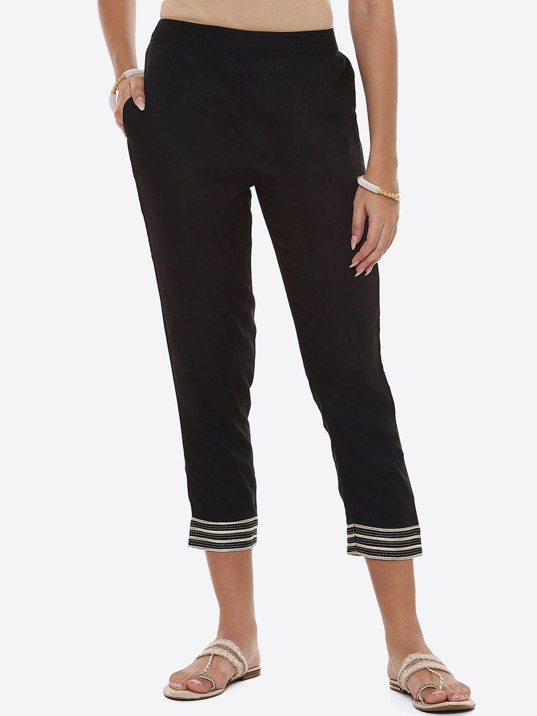 2bme women mid rise cigarette trousers