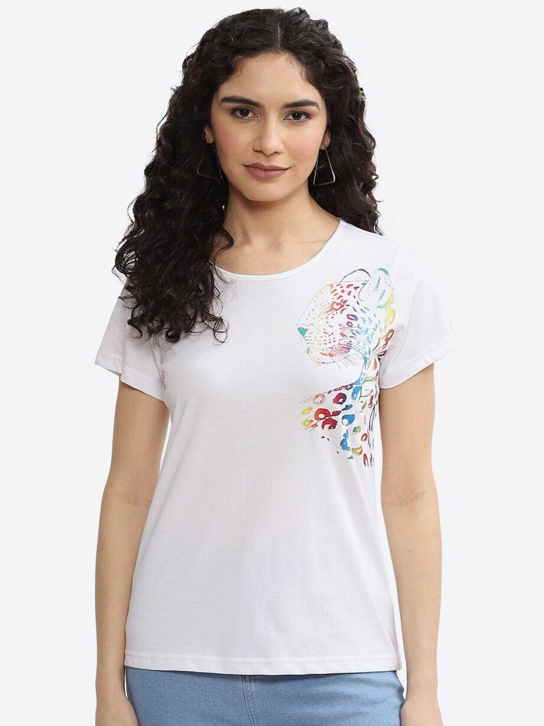 2bme women printed cotton t-shirt