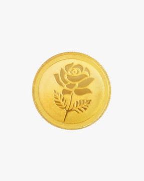 2g 24k 999 yellow gold rose coin