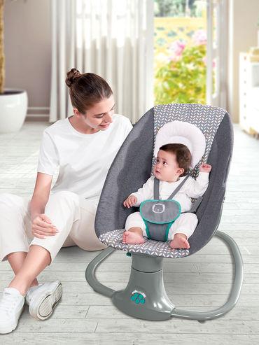 3-in-1 deluxe multi-functional bassinet - electric baby swing cum toddler seat with 5-point safety harness, bluetooth music controlled, vibrations, mosquito net and 5 swing speeds (birth to 18kg)