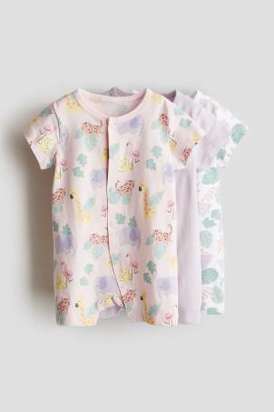 3-pack cotton sleepsuits