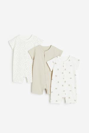 3-pack cotton sleepsuits