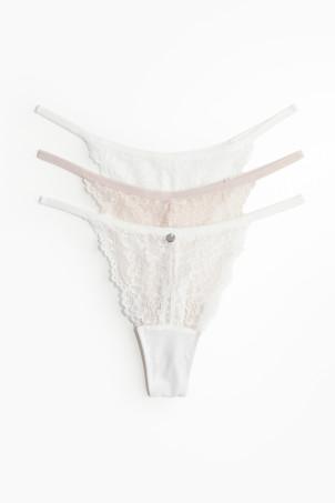 3-pack lace thong briefs
