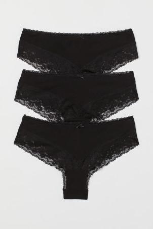 3-pack lace-trimmed hipster briefs