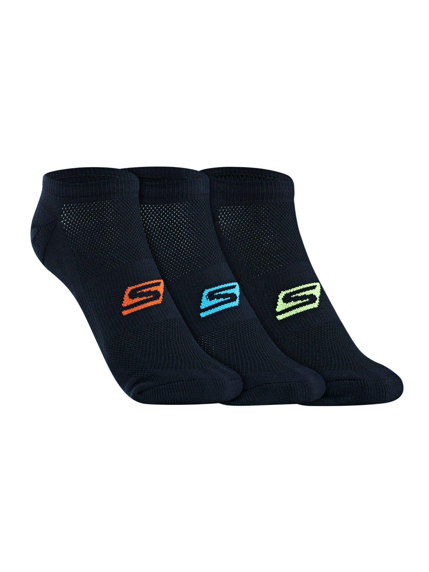 3 peice unisex non terry lowcut black socks