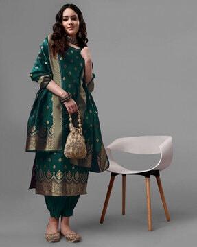 3-piece embellished straight kurta set