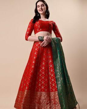 3-piece flared lehenga choli set