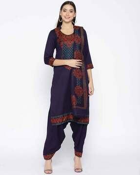 3-piece printed unstitched dress material