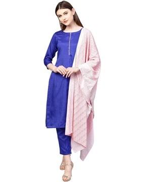 3-piece straight kurta set