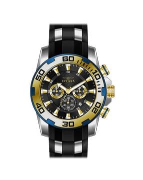 30765 men chronograph wrist watch with metal strap