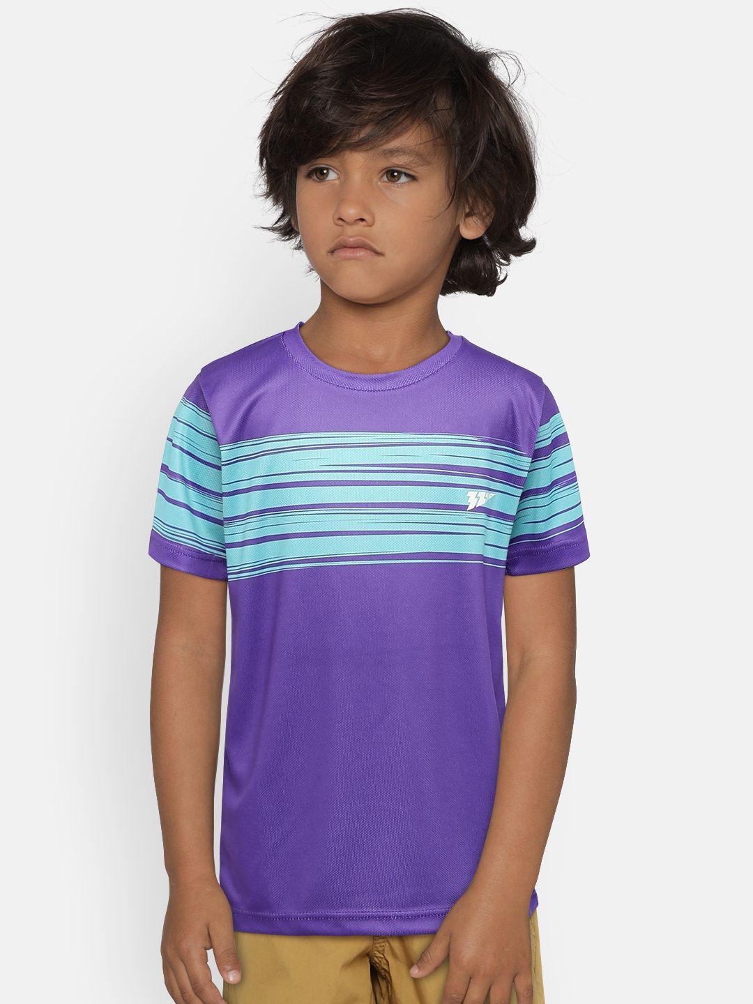 321 sportswear boys purple printed round neck t-shirt