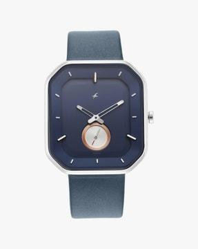 3272sl01 after dark blue dial leather strap watch
