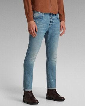 3301 lightly washed distressed slim fit jeans