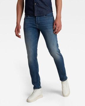 3301 mid-wash slim fit jeans