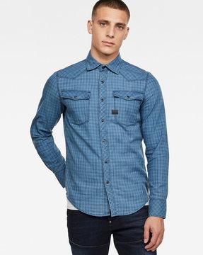 3301 checked slim fit shirt