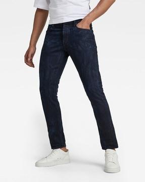 3301 organic cotton mid-rise washed slim fit jeans