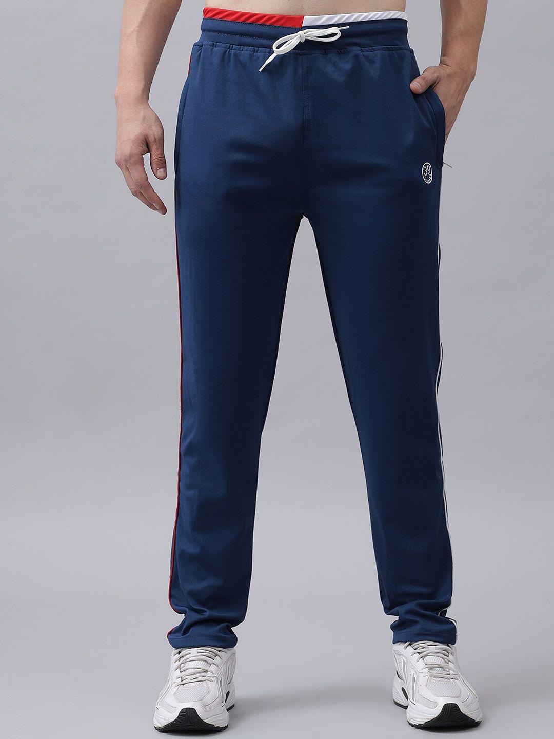 39 threads men blue solid track pants