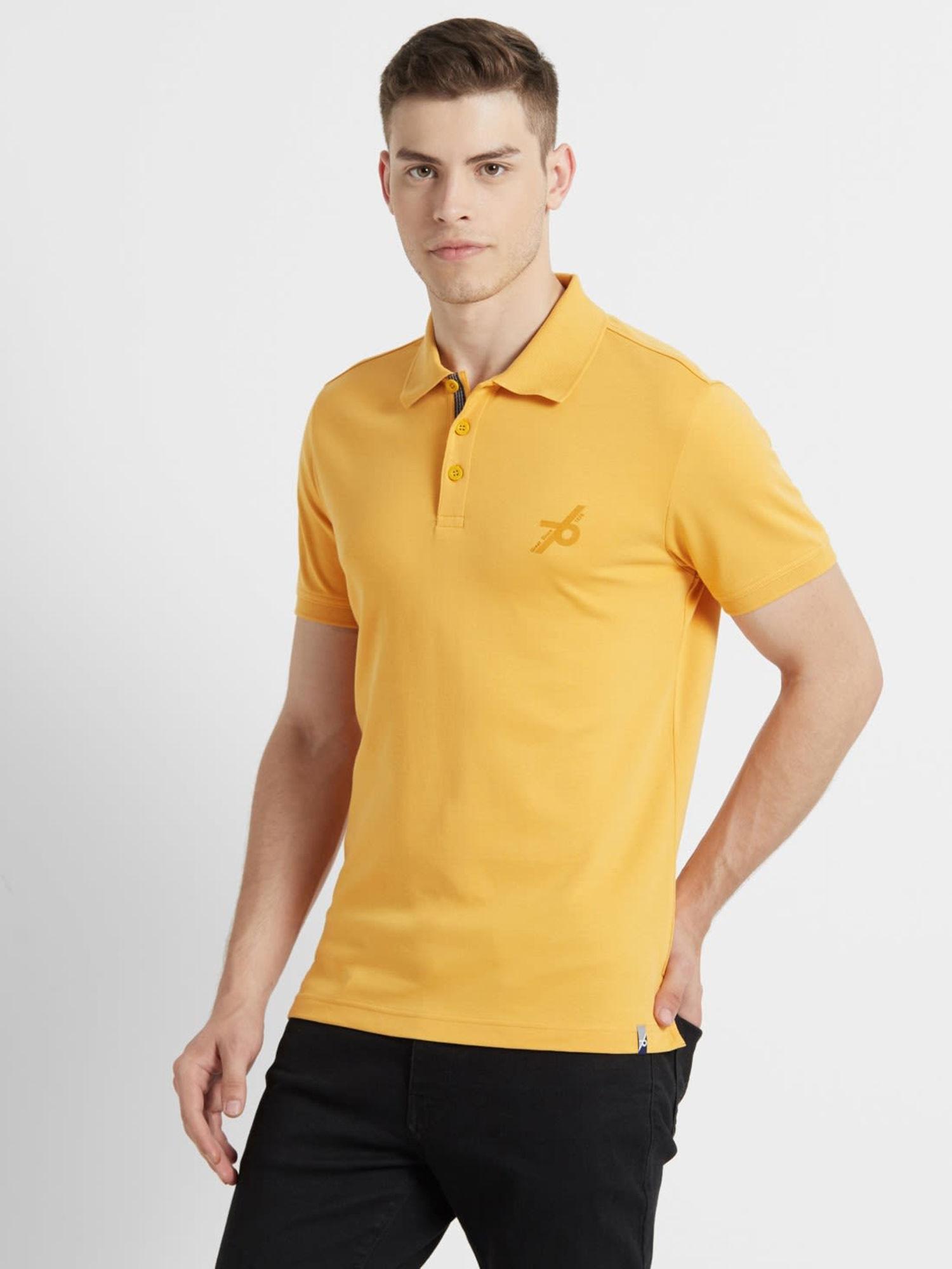 3911 men's super combed cotton rich solid half sleeve polo t-shirt - burnt gold