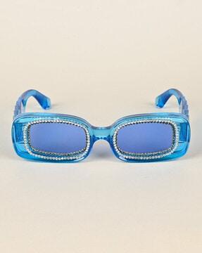 3913 embellished rectangular sunglasses with plastic lens