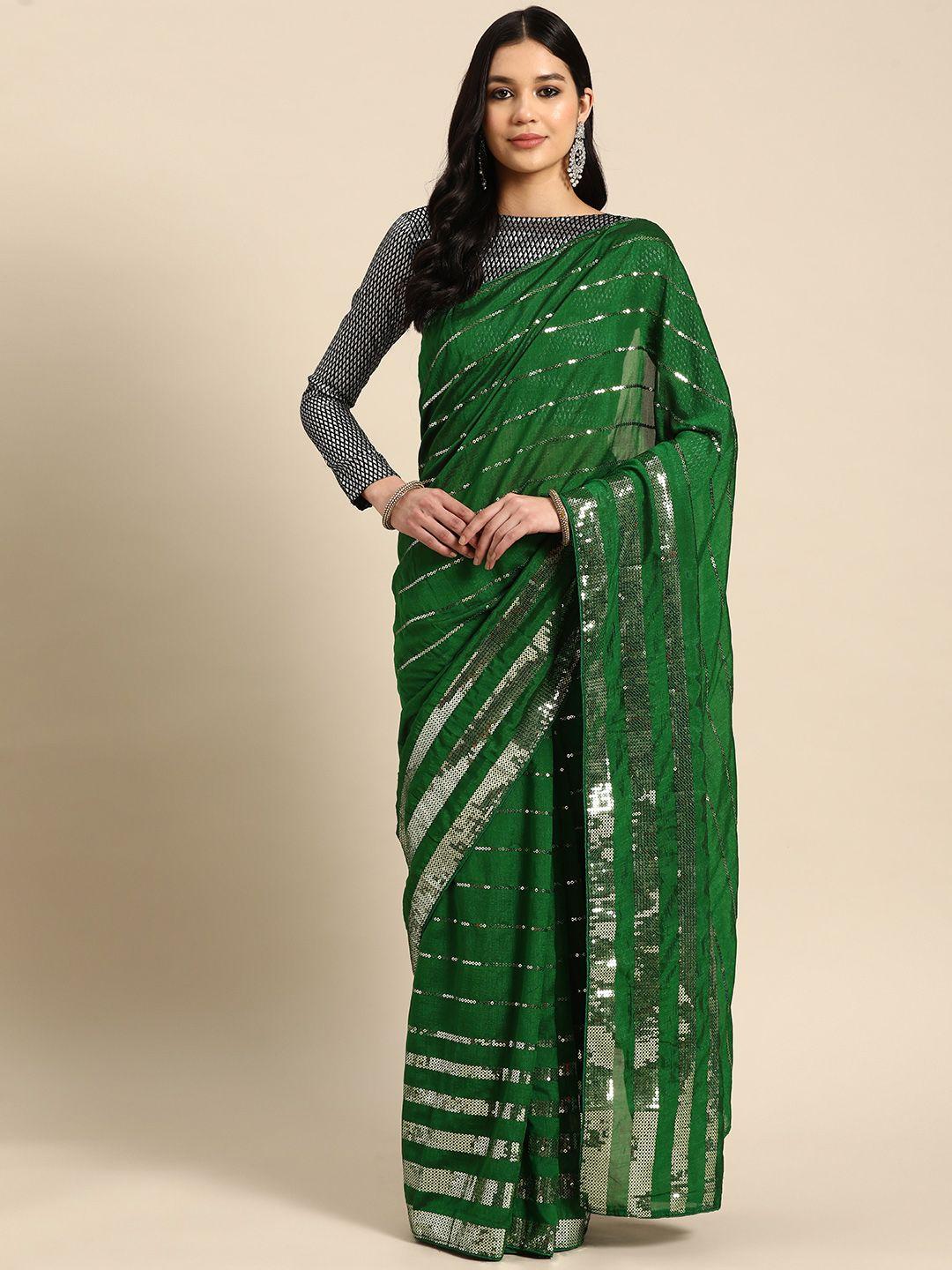 3buddy fashion striped sequinned art silk heavy work venkatgiri saree