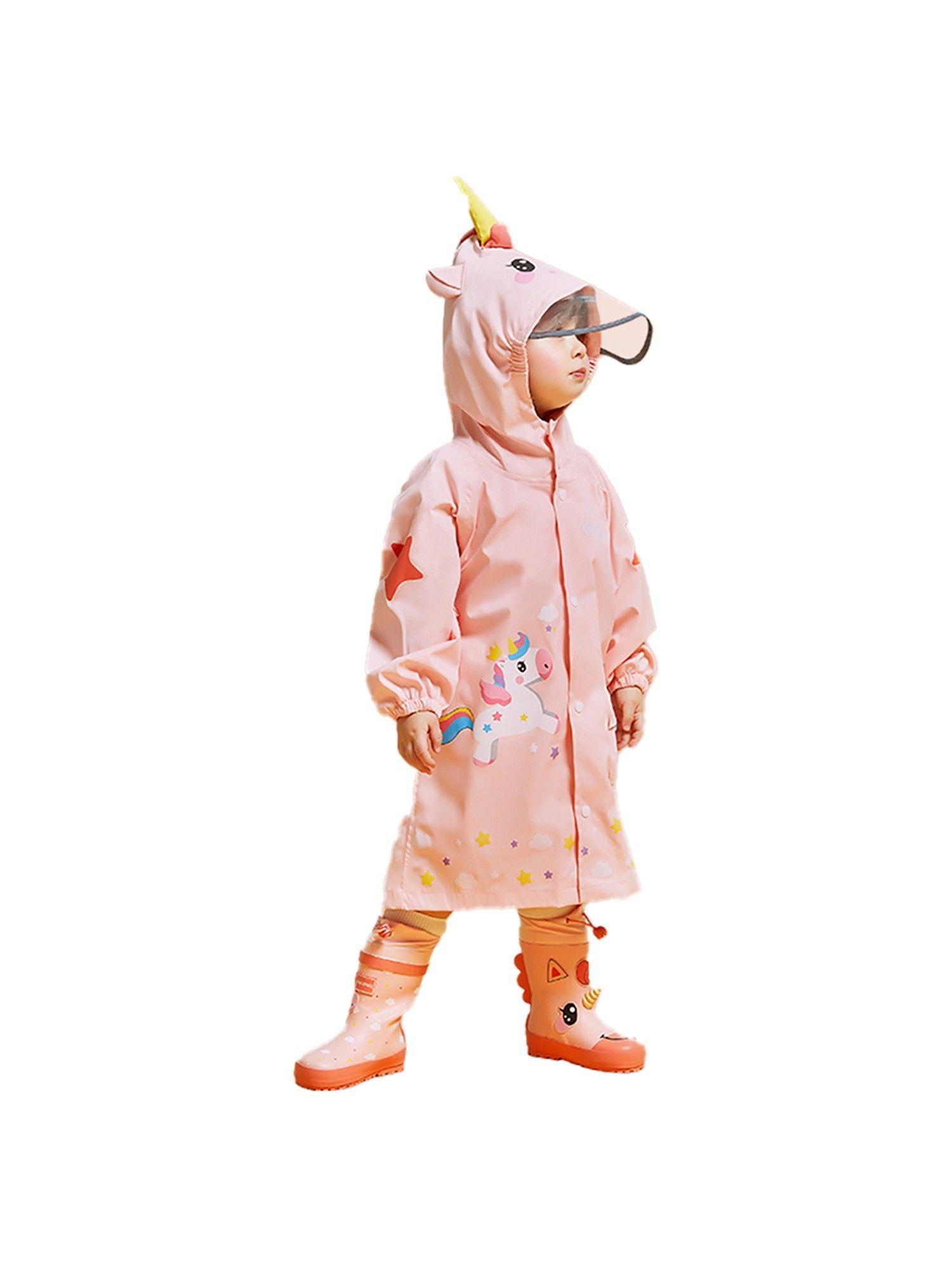 3d peach unicorn kids raincoat