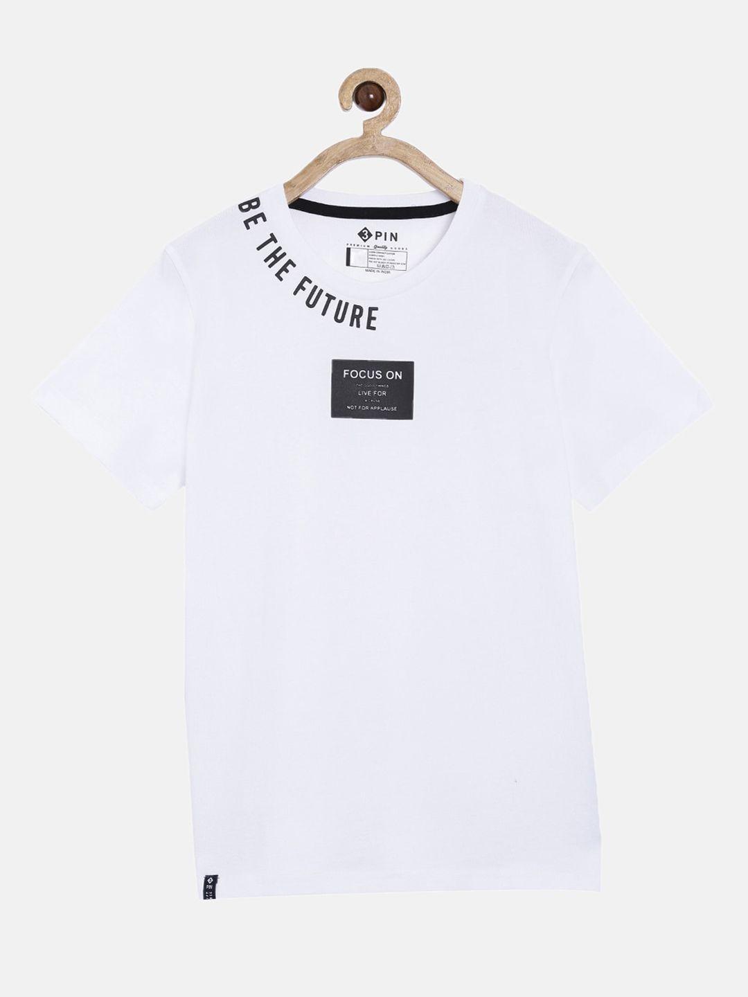 3pin-boys-white-solid-round-neck-t-shirt