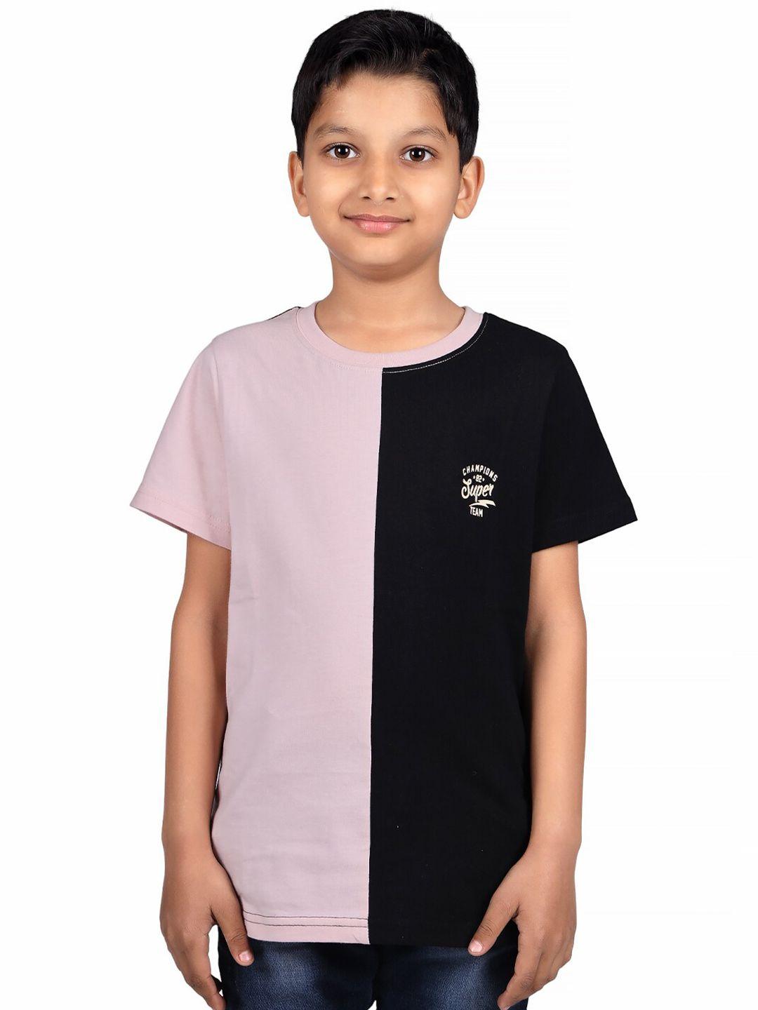 3pin boys colourblocked round neck cotton t-shirt