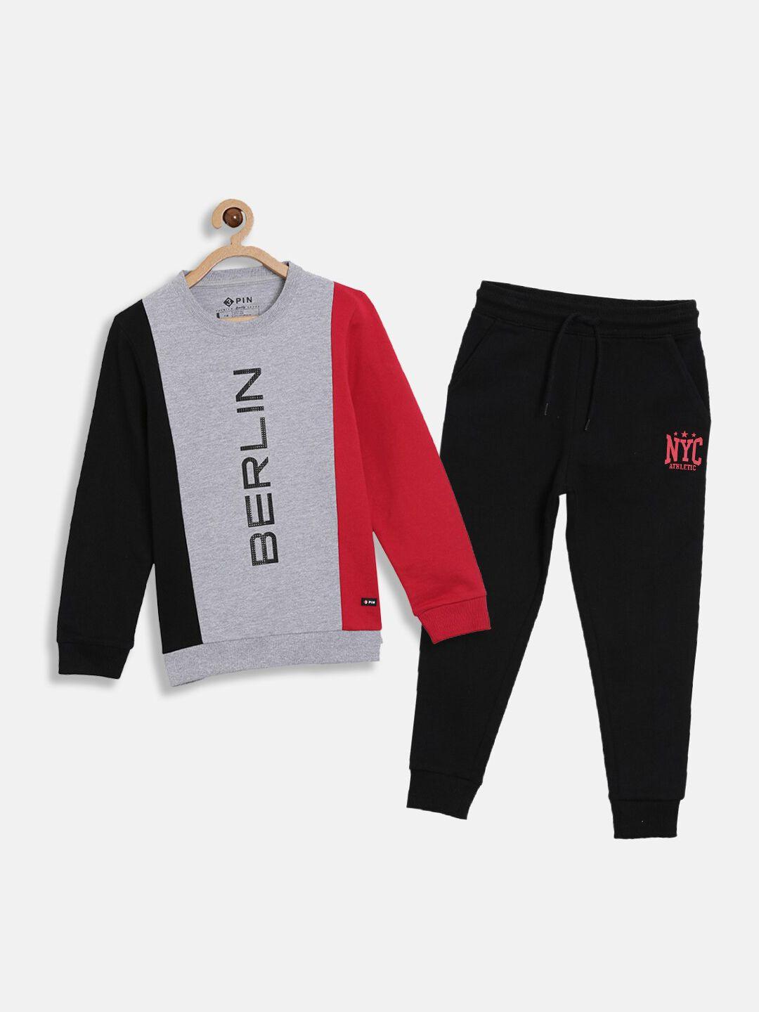3pin boys colourblocked sweatshirt & jogger set