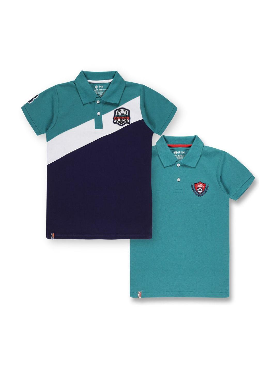 3pin boys multicoloured 2 polo collar applique t-shirt