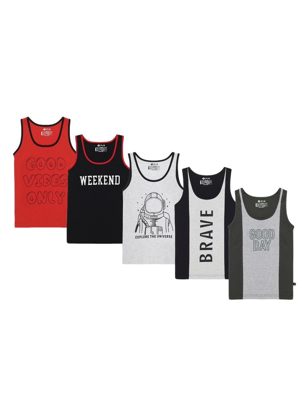 3pin boys pack of 5 cotton innerwearvests
