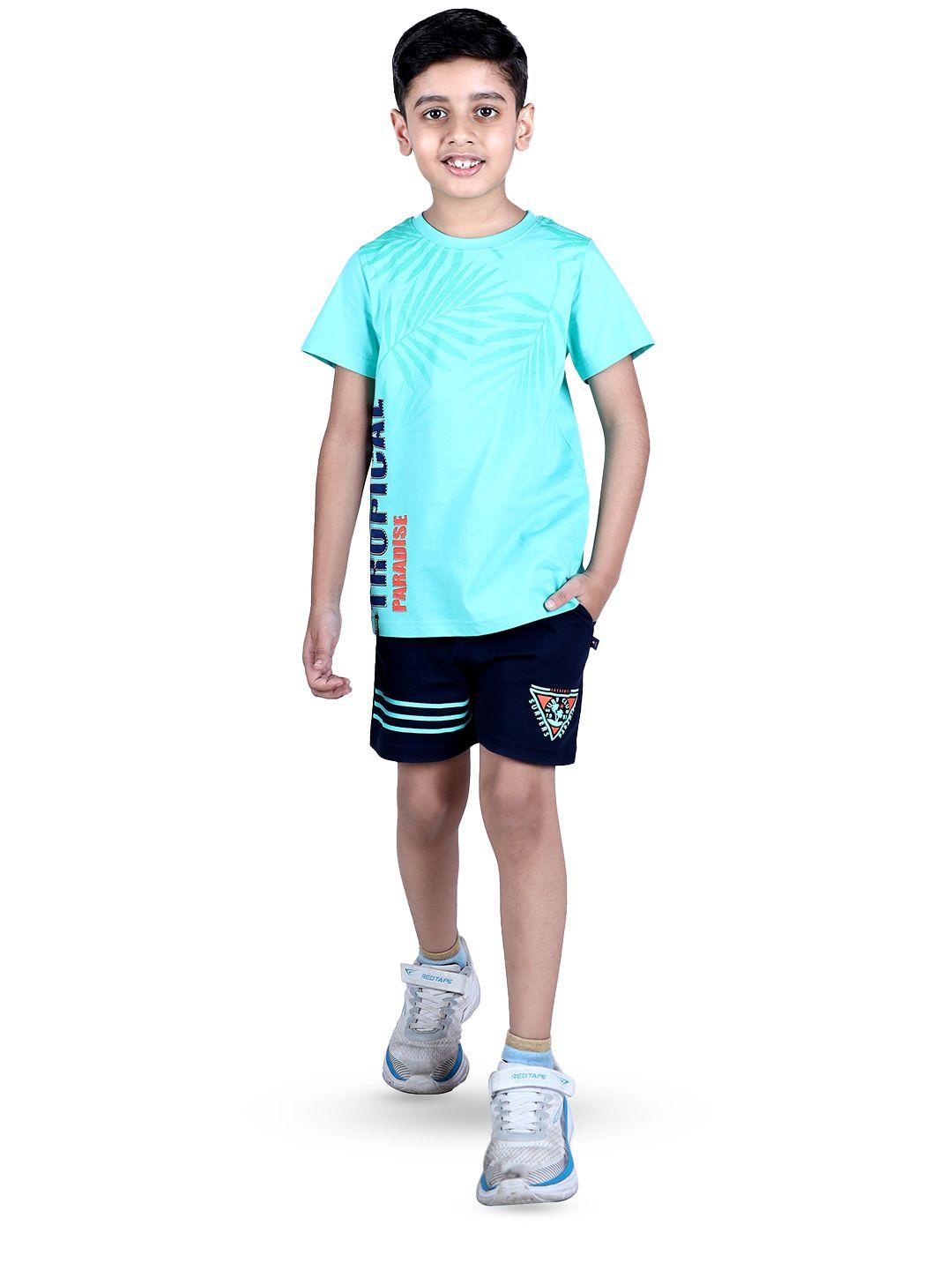 3pin boys printed pure cotton t-shirt with shorts