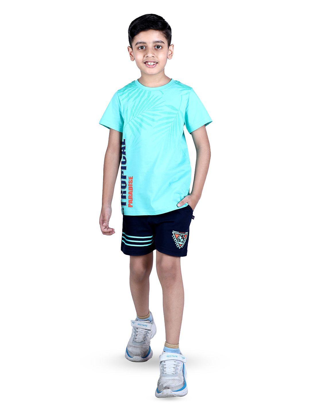 3pin boys printed pure cotton t-shirt with shorts