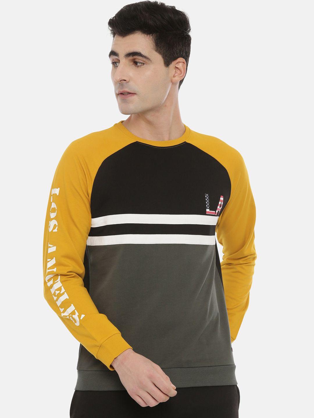 3pin men black colourblocked sweatshirt