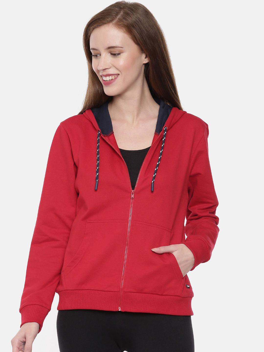 3pin women red solid sweatshirt