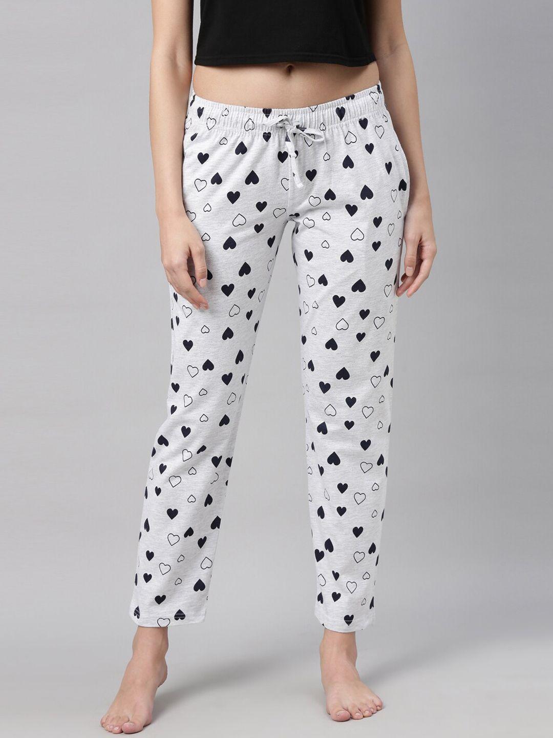 3pin women white & black printed lounge pants