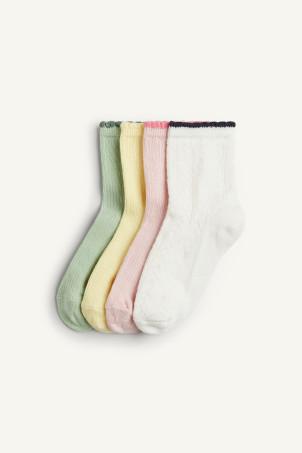 4-pack frill-trimmed socks