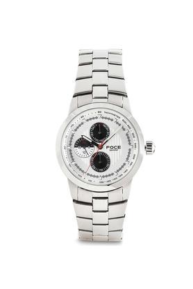 40 mm white dial stainless steel chronograph watch for men - f990gsm-white