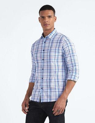 40's slub check shirt