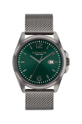 41 mm green dial stainless steel analog watch for men - co14602619w