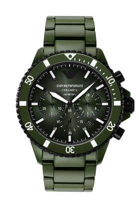 43 mm green dial ceramic chronograph watch for men - ar70011i