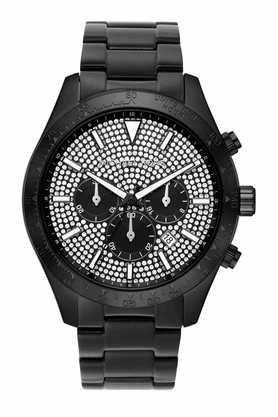 45 mm black stainless steel chronograph watch for men - mk8899