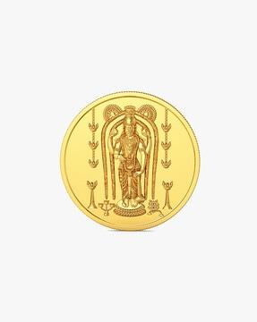 4g 22 kt lord krishna yellow gold coin