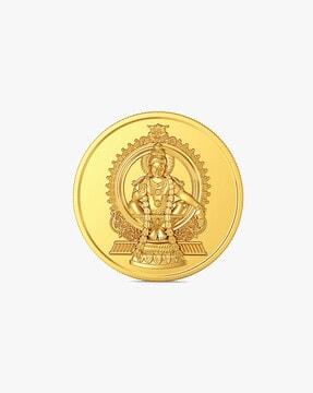 4g 22 kt ayappan yellow gold coin