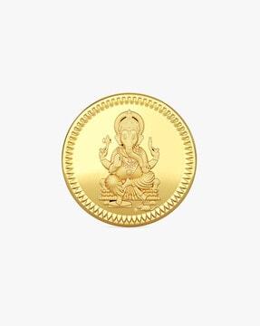4g 22 kt ganapathy yellow gold coin