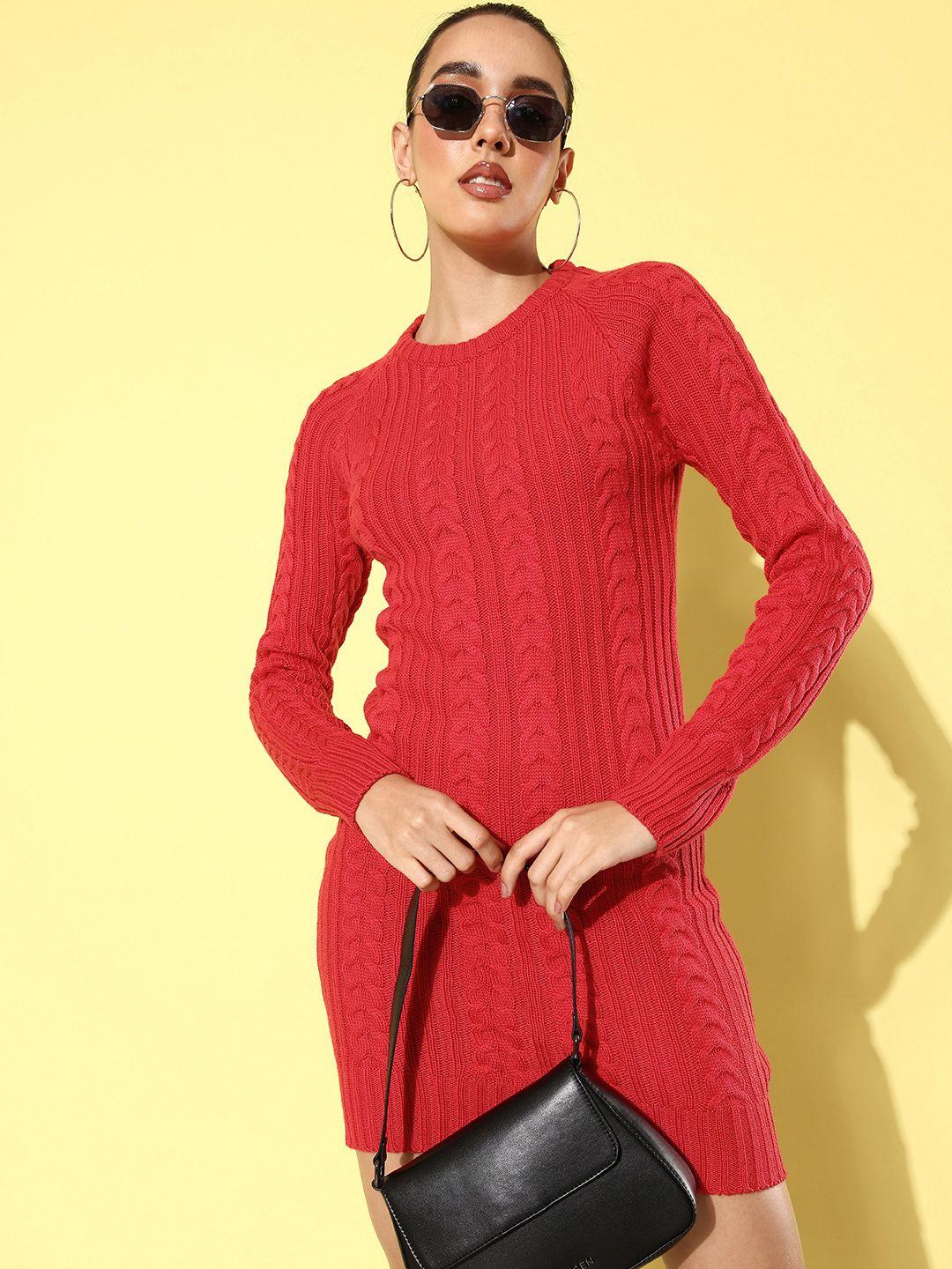 4wrd by dressberry long sleeves knitted bodycon jumper dress