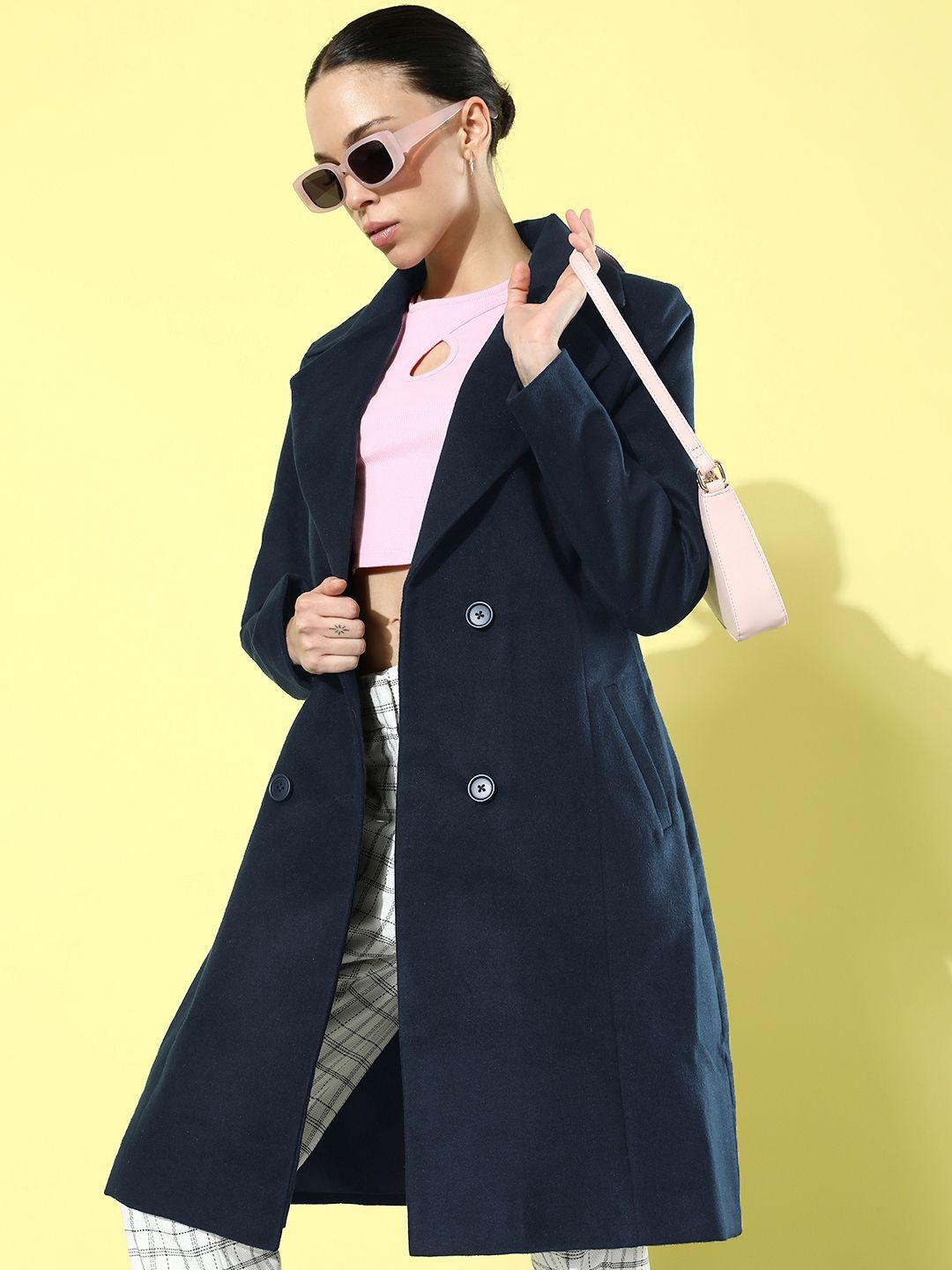 4wrd by dressberry notched lapel knee length trench coat