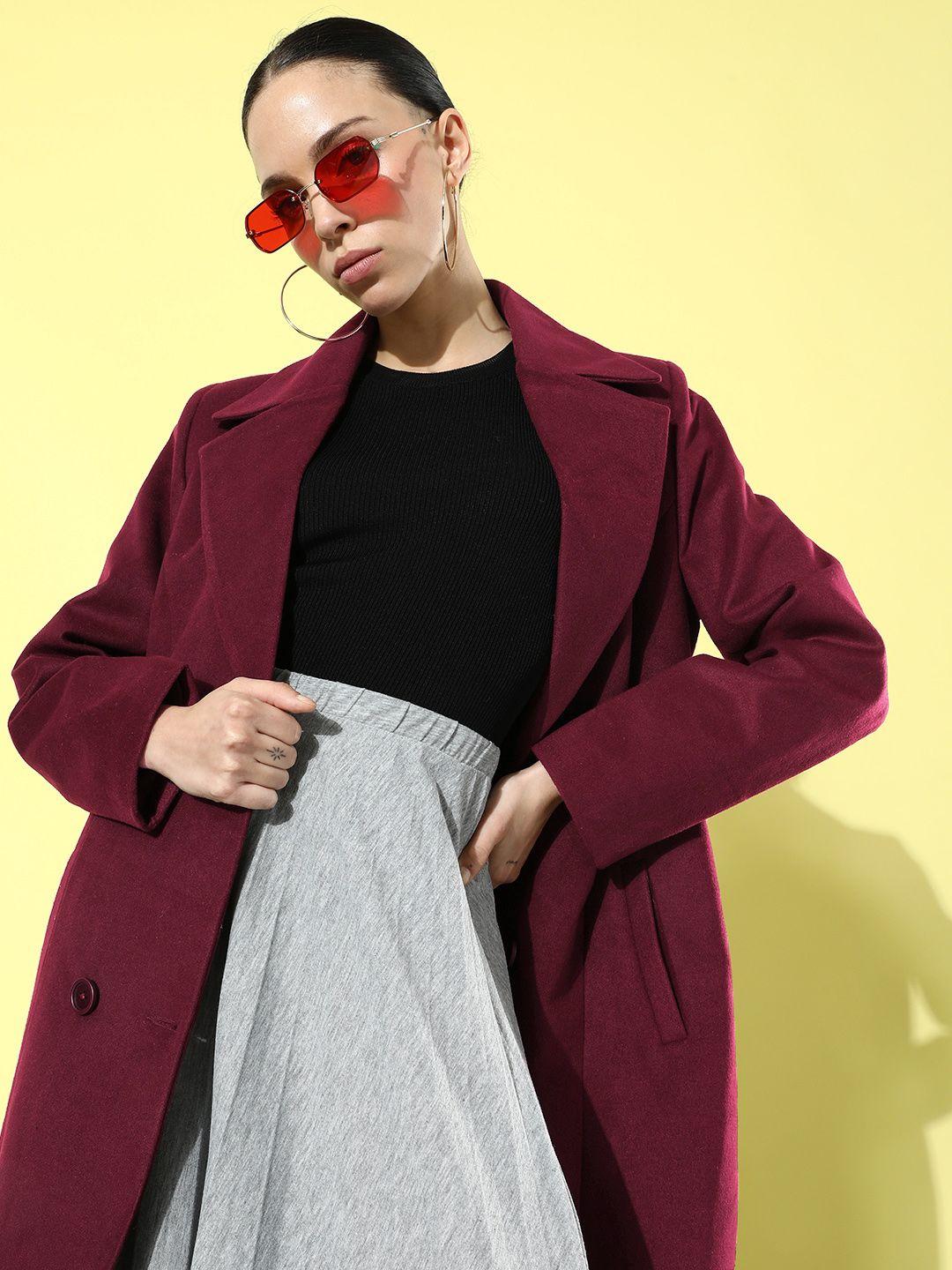 4wrd by dressberry notched lapel knee length trench coat