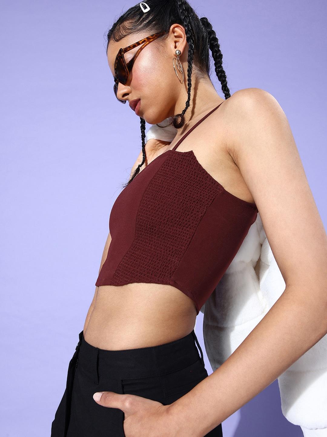 4wrd by dressberry smocked crop top